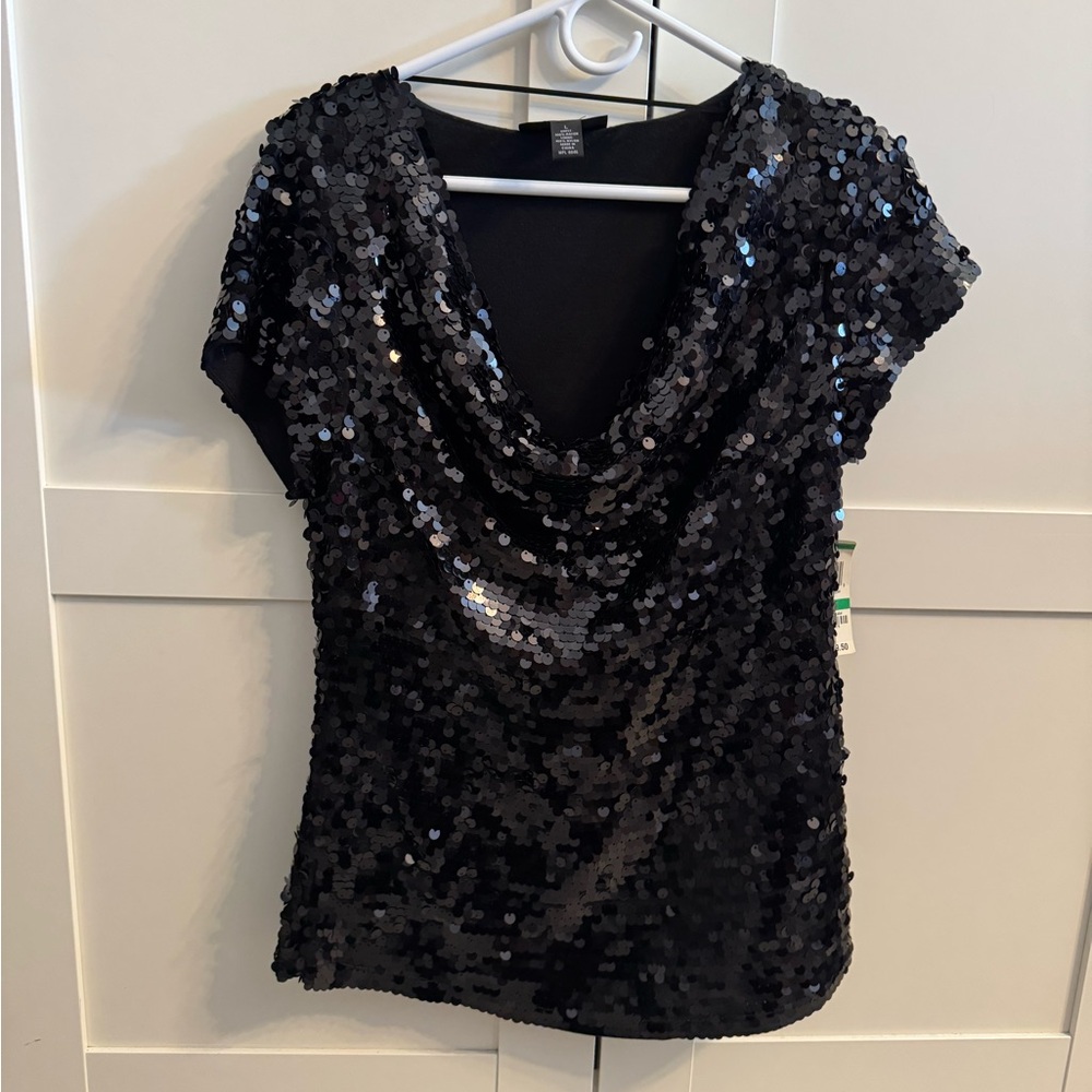 INC International Concepts Black Blouse with Elegant Design